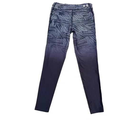 Under Armour Womens Leggings Size M/L Black White Geometric Ombre Activewear Gym - Picture 7 of 12